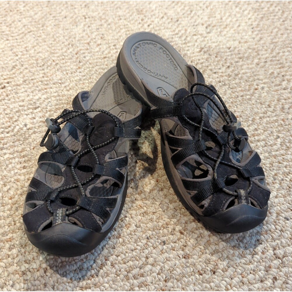 Keen Whisper Comfort Slide Sandals Womens 9 Black Gray Trail Hike Gorpcore